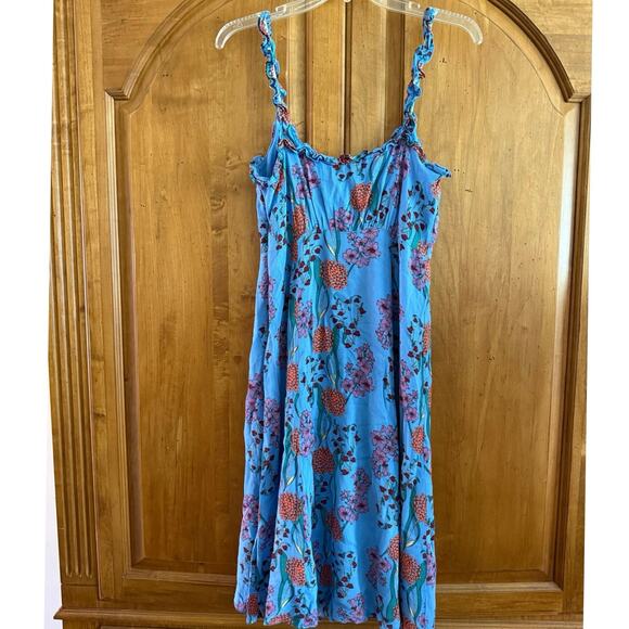 ASTR The Label blended blue knee length crepe sundress tea dress M medium - Picture 7 of 16